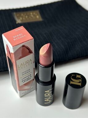 Laura Geller Italian Marble Lipstick - Berry Banana + Free Makeup Bag Bundle